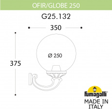 Настенный фонарь уличный GLOBE 250 G25.132.000.BYF1R