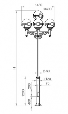Наземный фонарь Versailles 520-45/b-30 фото 2