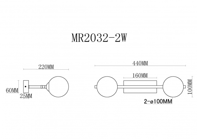 Настенный светильник Valency MR2032-2W фото 2