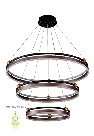 Люстра Crystal Lux FERNANDO SP158W LED D400+600+800 COFFEE/BLACK фото 1