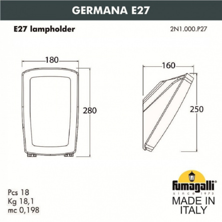Настенный светильник уличный Germana 2N1.000.000.AYF1R фото 2