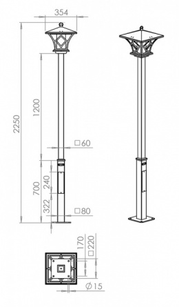 Наземный фонарь Теоло 350-41/bs-06 фото 2