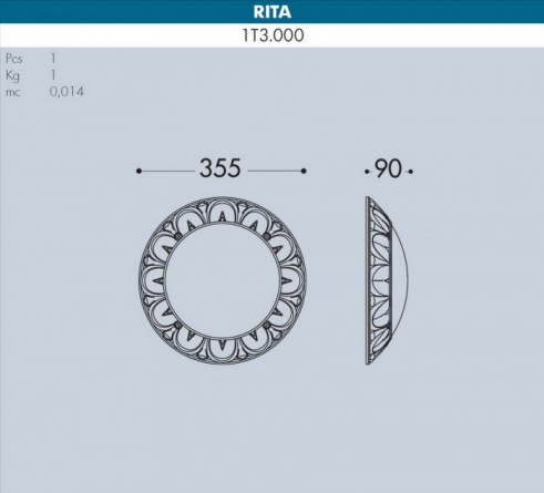 Настенный светильник уличный Rita 1T3.000.000.BYE27 фото 2
