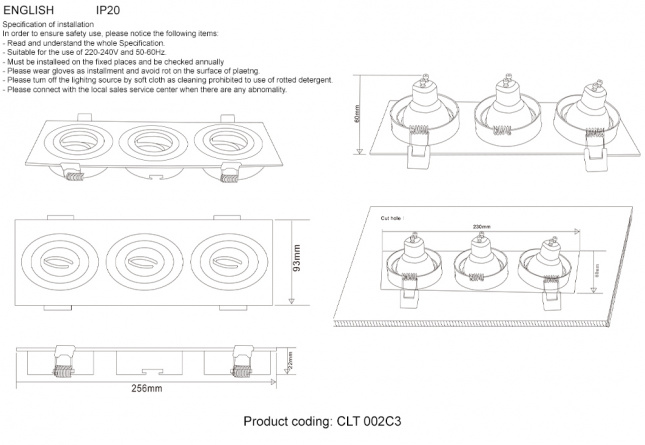 Светильник встраиваемый Crystal Lux CLT 002C3 WH фото 4
