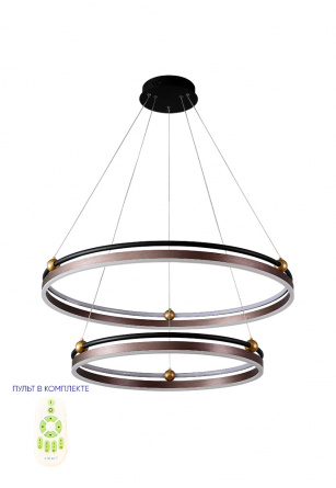 Люстра Crystal Lux FERNANDO SP123W LED D600+800 COFFEE/BLACK фото 1